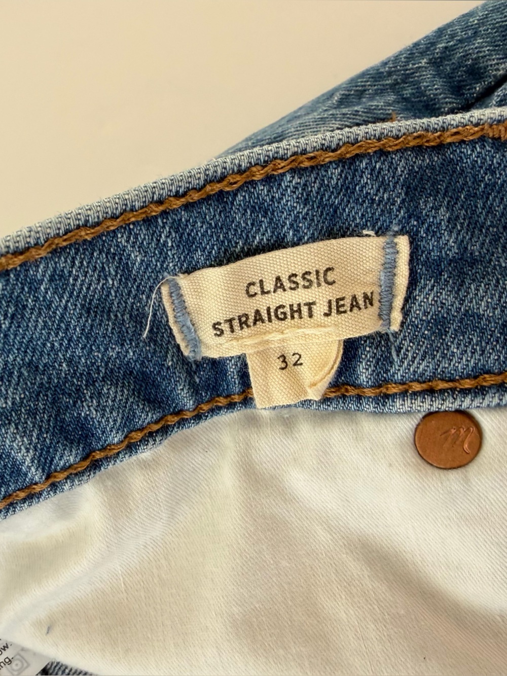 Madewell Jeans Womens 32 Petite Classic Straight Ankle Crop High Rise - Picture 6 of 10
